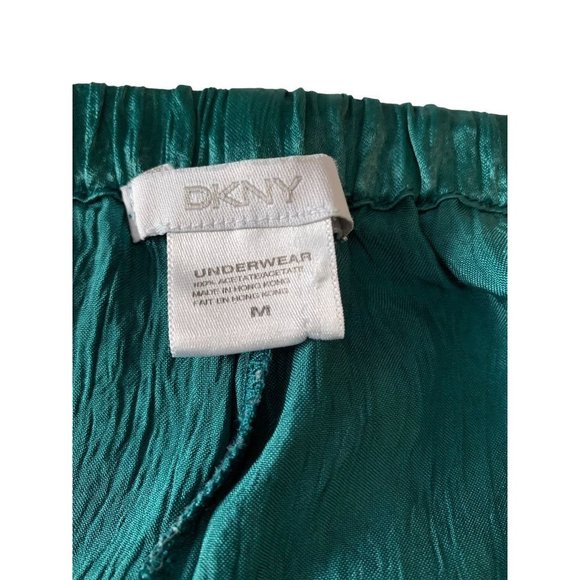 Medium DKNY Women's Emerald Green 2 Piece Loungewear Pajamas Silky Crepe - Picture 12 of 14